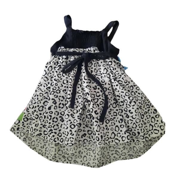 Goodlad of Philadelphia Black White print Blue Pink Green bows spaghetti straps - Picture 2 of 9